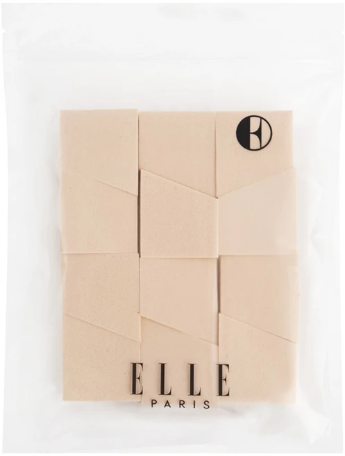 ELLE PARIS 웨지 메이크업 퍼프 대용량, 12개, 무향 - 쿠팡