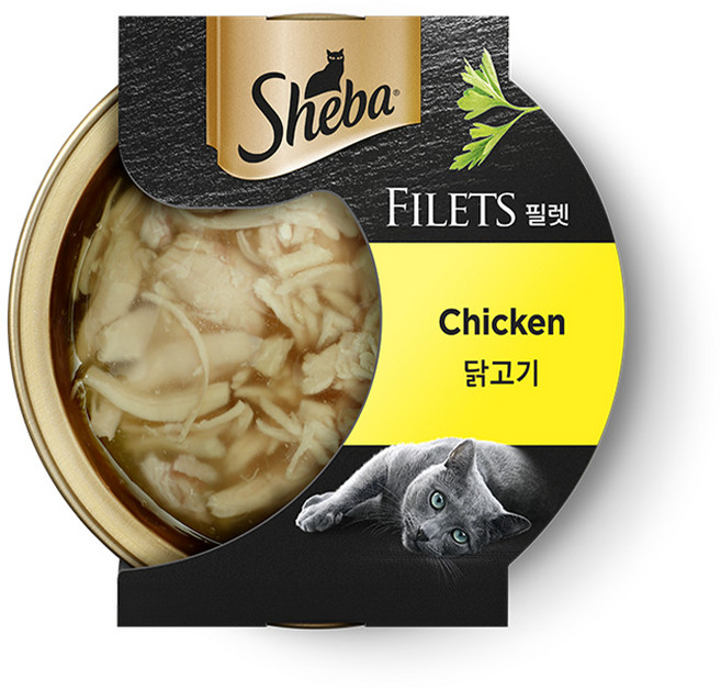 쉬바 어덜트 고양이 필렛 습식사료, 닭, 60g, 16개