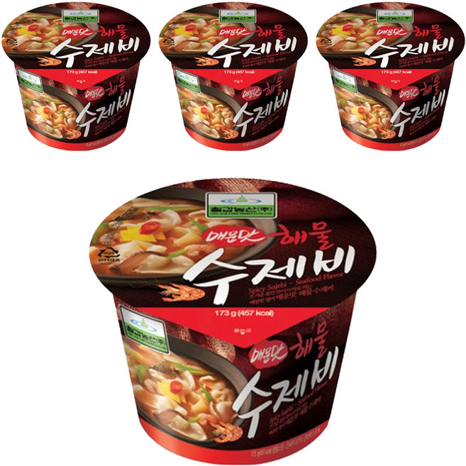 辣味海鮮麵疙瘩, 173g, 4入