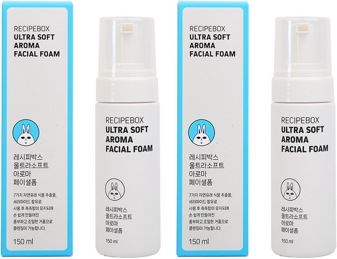 레시피박스 울트라소프트 아로마 페이셜 클렌징 폼, 2개, 150ml