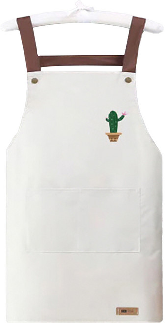 문구담 미술 카페 방수 앞치마, 화이트선인장