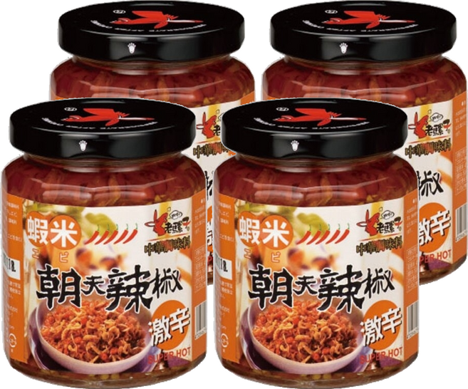 老騾子 蝦米朝天辣椒, 105g, 4罐