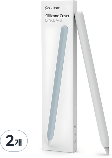신지모루 슬림 애플펜슬 프로 2세대 실리콘 케이스, 화이트, 2개