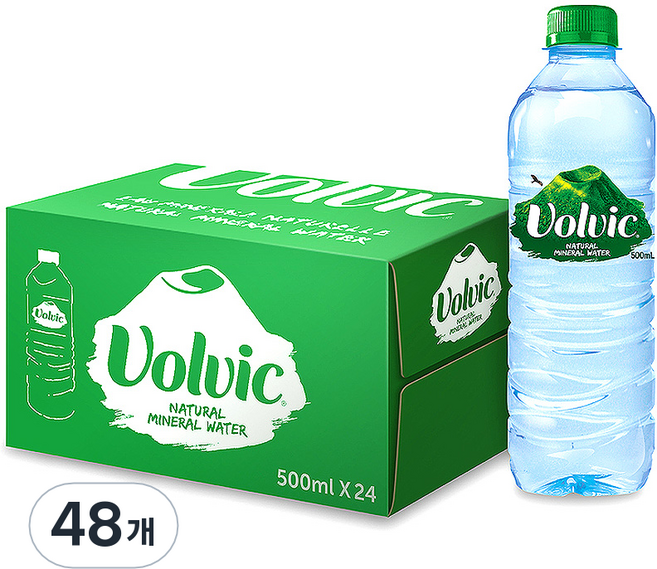 Volvic 내추럴 미네랄 워터, 500ml, 48개