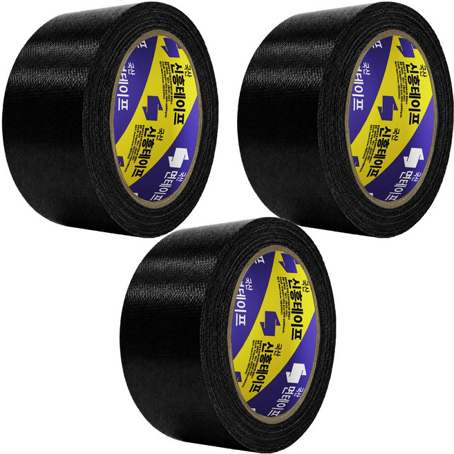 신흥테이프 라바 청면테이프 48mm x 15M 검정, 3개
