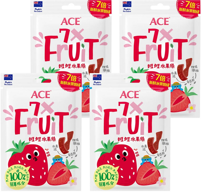 ACE 斑斑水果條 草莓 + 奇亞籽, 32g, 4包