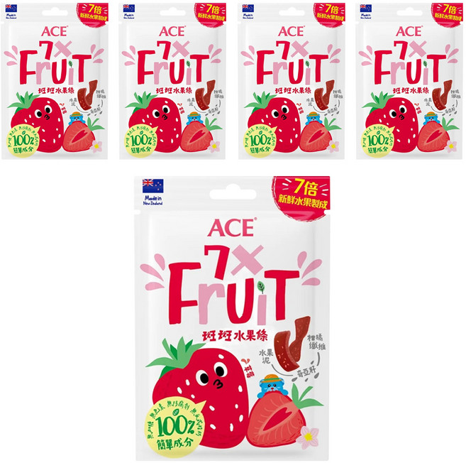 ACE 斑斑水果條 草莓 + 奇亞籽, 32g, 5包