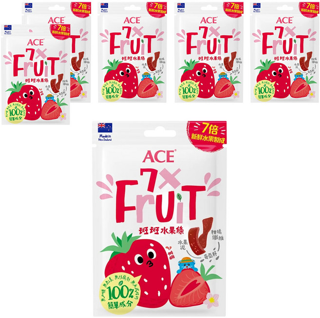 ACE 斑斑水果條 草莓 + 奇亞籽, 32g, 6包