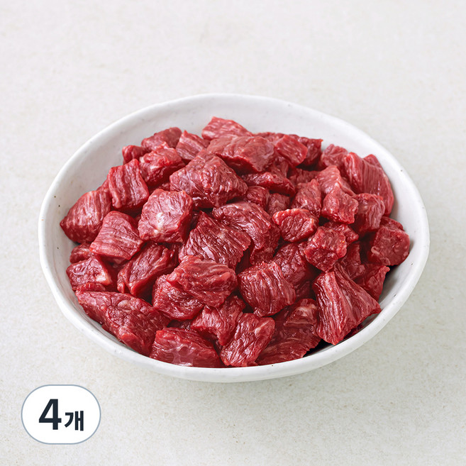 농협안심한우 1등급 정육 세절 국거리용 (냉장), 600g, 4개