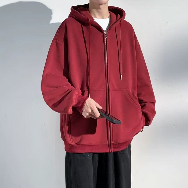 ELSSO 男女通用 7色 寬鬆版型 口袋 連帽拉鍊外套