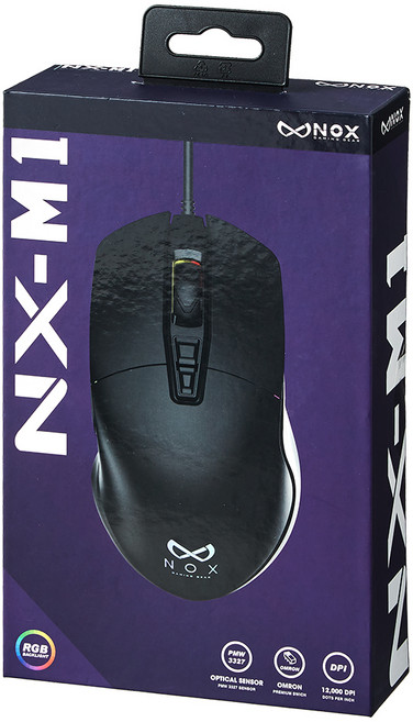 NOX GAMING GEAR LED電競有線滑鼠, 黑色, NX-M1