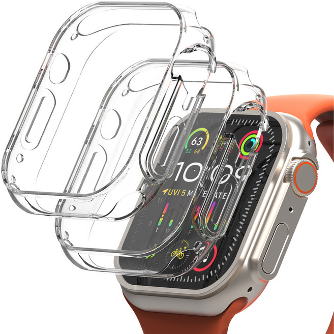 누아트 애플워치 풀커버 TPU 젤리 케이스 2p, 투명, 1개