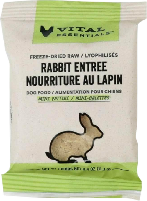 VITAL ESSENTIALS 貓用 凍乾鮮肉生食餐 方塊排隨手包, 1包, 兔肉, 11.3g