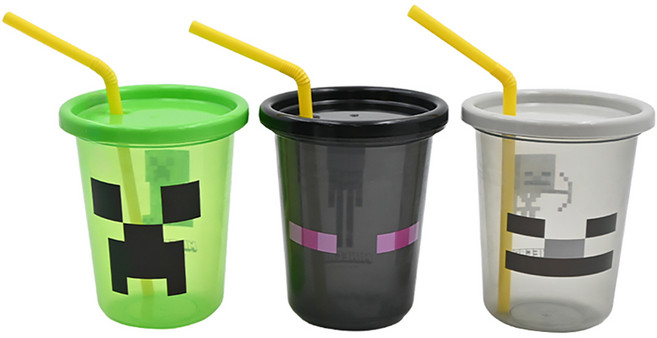 Skater 可疊放吸管杯 SIH3ST 3入, Minecraft, 320ml, 1組