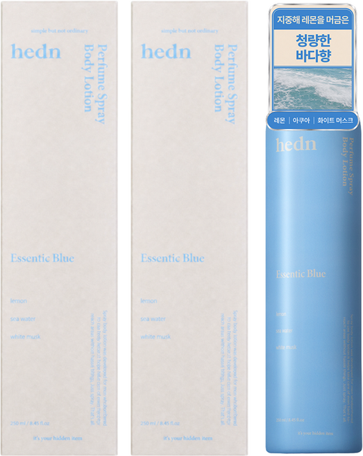 hedn 퍼퓸 스프레이 바디로션 에센틱 블루향, 250ml, 2개