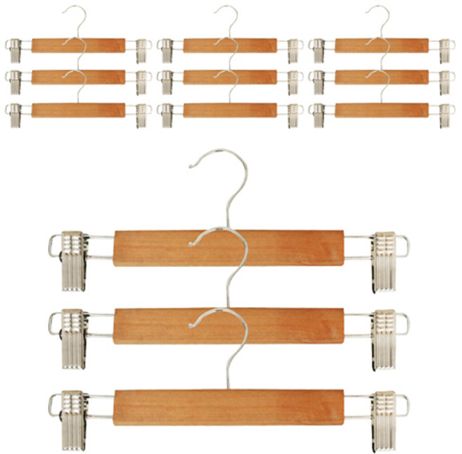 원목 바지걸이, 혼합 색상, 12개