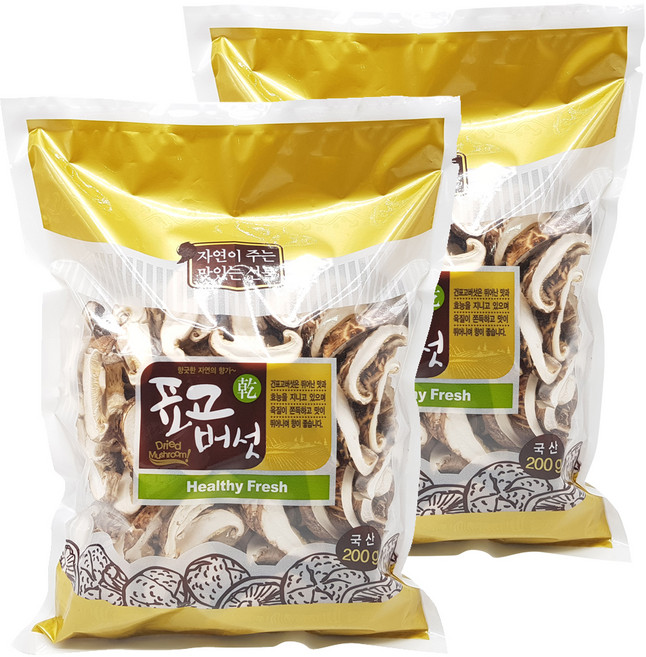 버섯꽃필때 표고채, 200g, 2개