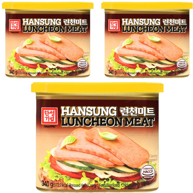 HANSUNG ENTERPRISE 韓式經典午餐肉, 3罐, 340g