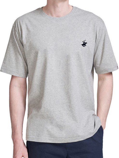 BEVERLY HILLS POLO CLUB 比佛利保羅 男女通用 Timeless 刺繡標誌圓領短袖T恤 CPS9T00, 灰色
