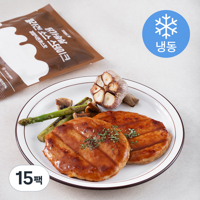 브랜드닭 닭가슴살 콜라겐 소스 스테이크 경양식돈까스맛 (냉동), 85g, 1개입, 15개