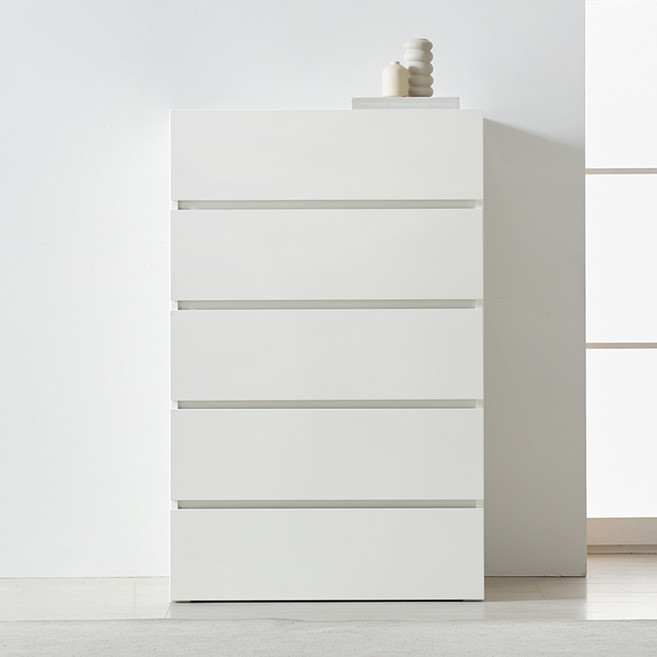 하모벨 베이스 속 깊은 광폭 서랍장 800 방문설치, 화이트, 5단