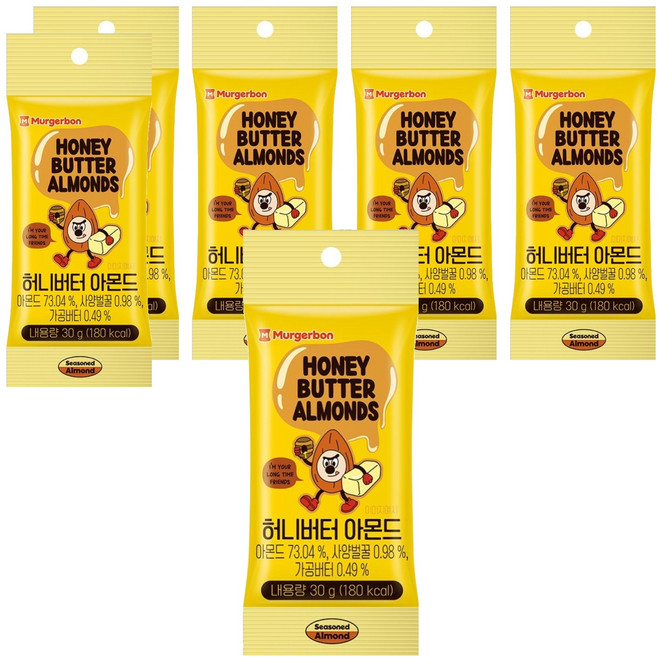 머거본 허니버터 아몬드, 30g, 6개