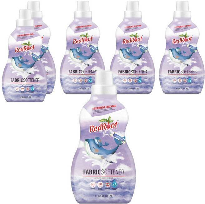 레드루트 유아 섬유유연제 머스크플로랄향 본품, 1L, 6개