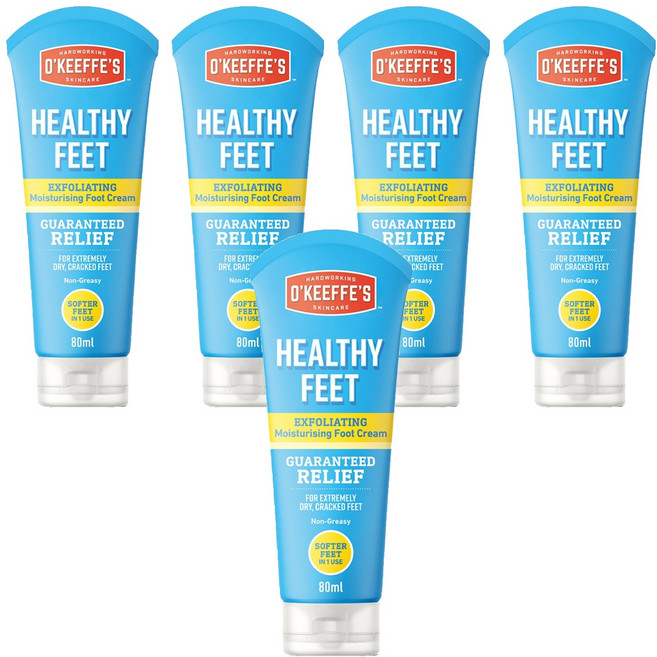 오킵스 헬시피트 익스폴리에이팅 모이스처라이징 풋 크림, 1개입, 5개, 80ml