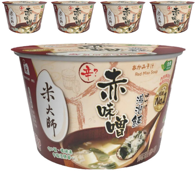 master mi 米大師 湯泡飯 赤味噌, 5個, 210g