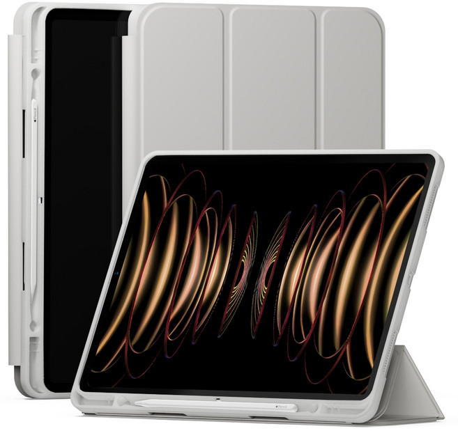 신지모루 스마트커버 펜슬 수납 태블릿 케이스, 웜 그레이, 1개