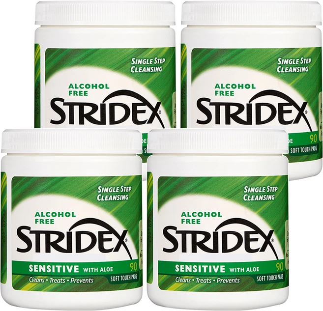 스트라이덱스 센시티브 케어 필링패드, 90매입, 220g, 4개 - 쿠팡