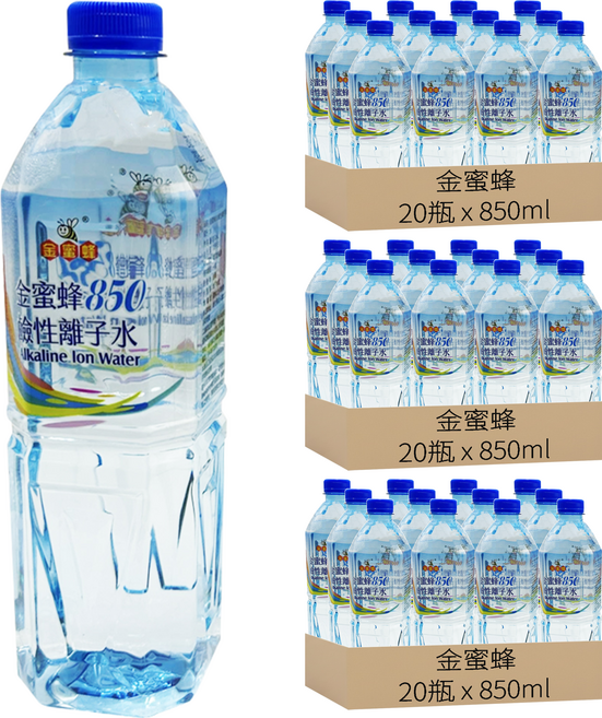 金蜜蜂 鹼性離子水, 850ml, 60瓶