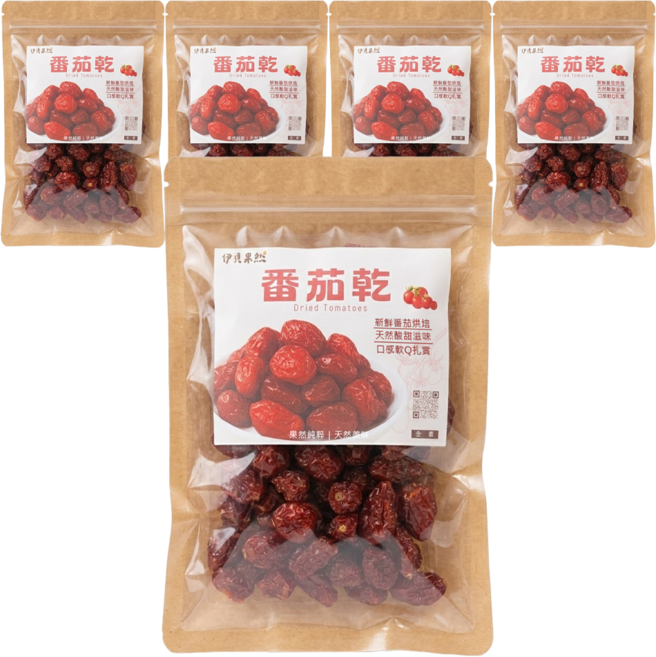 伊貝果然 番茄乾, 5個, 230g