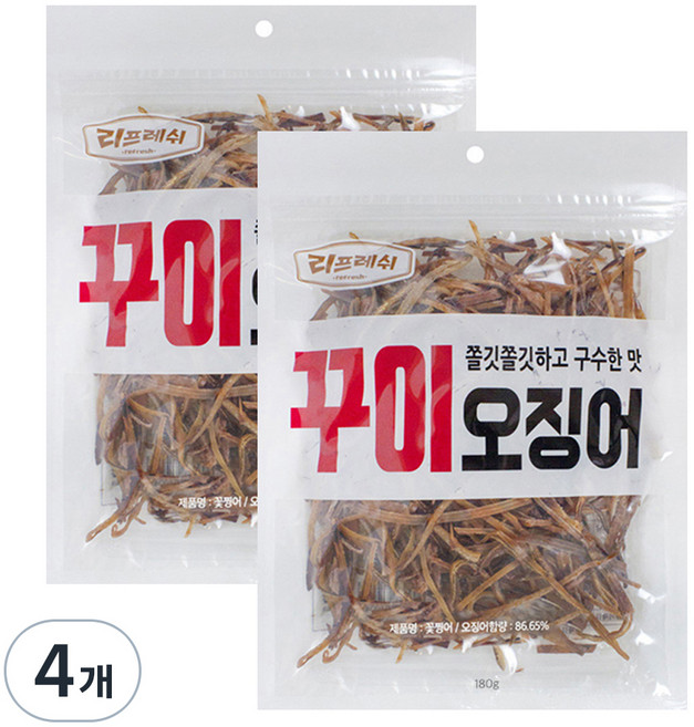 리프레쉬 꾸이오징어, 4개, 180g