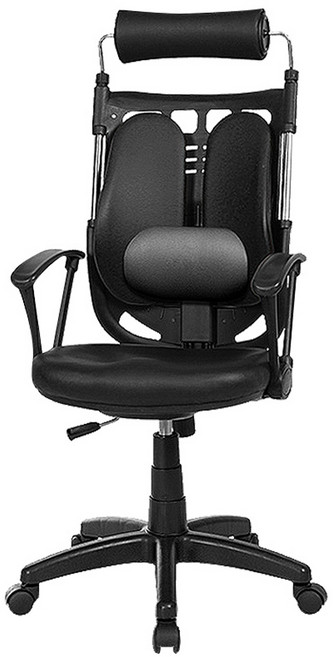 체어클럽 골드백 680 듀얼요추형 학생 사무용 의자, 블랙