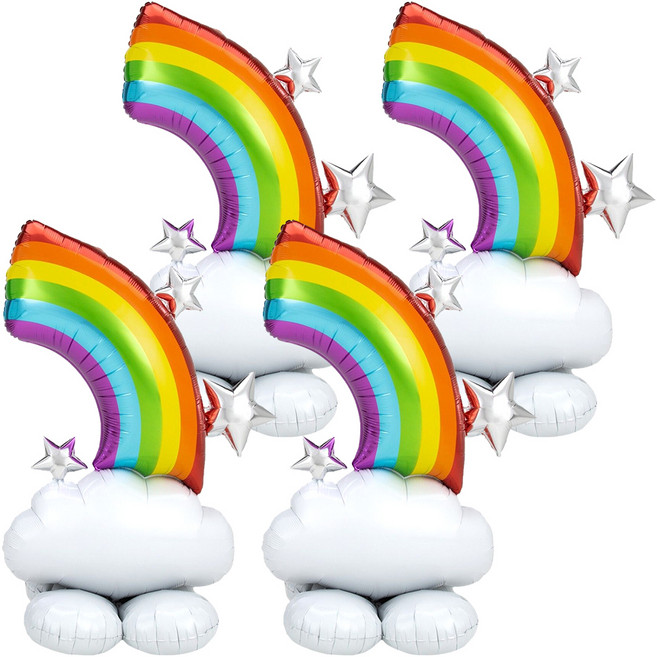 3D站立氣球, 彩虹雲 多色, 4個