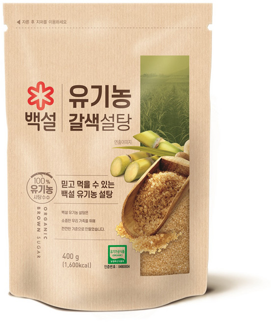 백설 유기농 갈색설탕, 400g, 1개