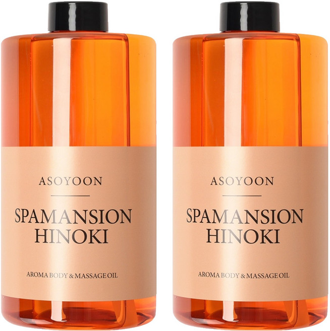 아소윤 스파맨션 아로마 바디 마사지 오일 히노키, 2개, 1L