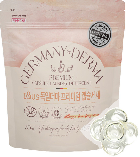 아이앤어스 독일더마 프리미엄 캡슐세탁세제, 30개입, 1개