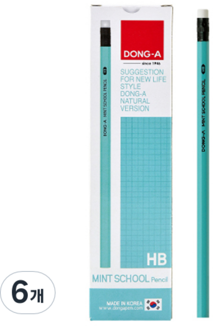 동아 민트스쿨 연필 12p, HB, 6개