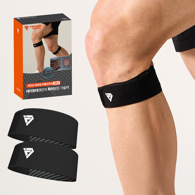 테이핑테크 슬개건 무릎보호대 2p, 1개, 블랙