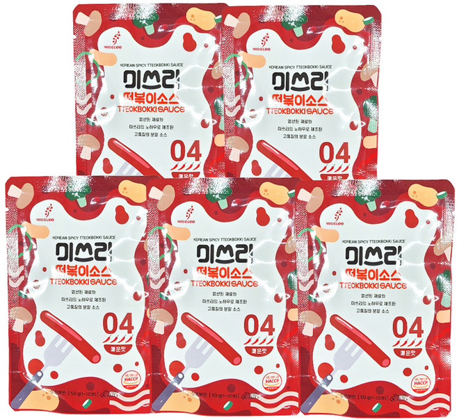 미쓰리 떡볶이 소스 04 매운맛, 50g, 5개