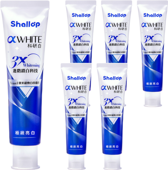 Shallop 刷樂 科研白極緻亮白牙膏 SAD-WA120-1, 120g, 6條