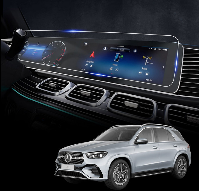 엑스핏 고스트쉴드 계기판 네비게이션 강화유리 보호필름 세트, 벤츠 GLE W167, 1세트