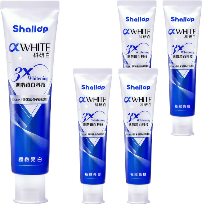 Shallop 刷樂 科研白極緻亮白牙膏 SAD-WA120-1, 120g, 5條
