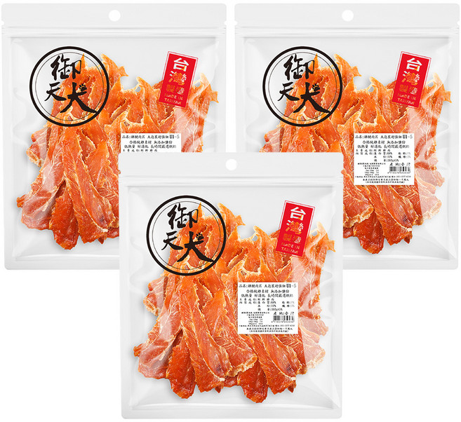 御天犬 犬零食, 3包, 350g, 雞腿肉片