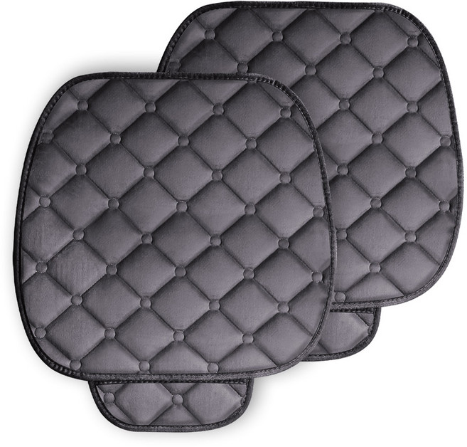 엑스핏 초극세사 르블랑 겨울 차량용 방석, 블랙, 2개