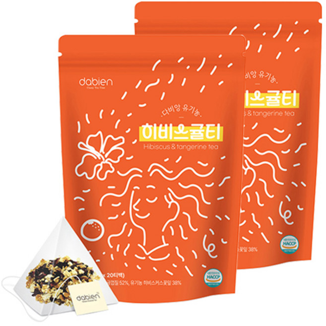 다비앙 유기농 히비스커스 귤티, 2g, 2개, 20개입