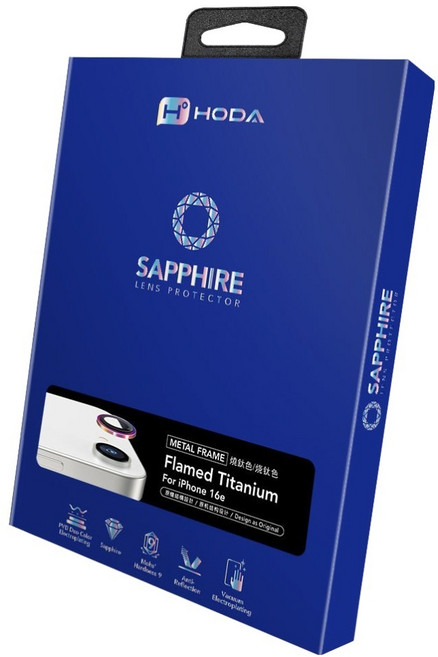 HODA 好貼 藍寶石原機結構鏡頭保護貼 燒鈦色, 1盒
