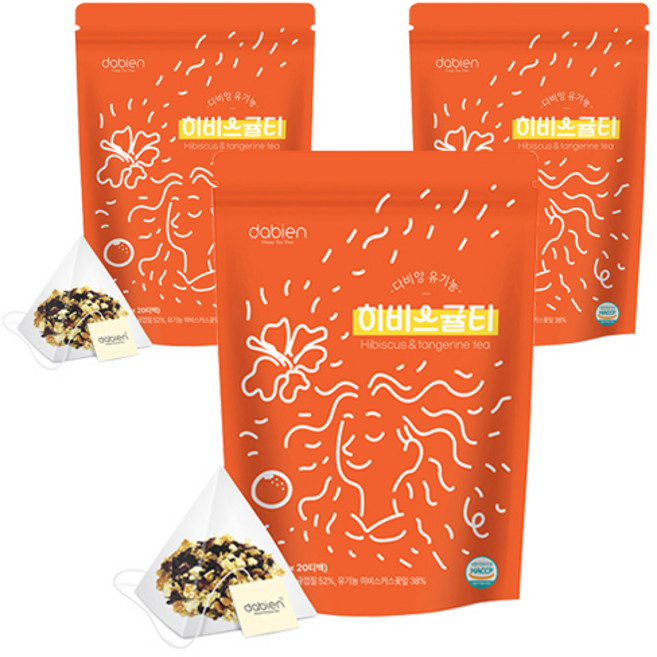 다비앙 유기농 히비스커스 귤티, 2g, 3개, 20개입